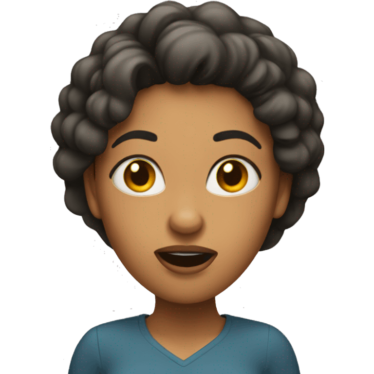 woman making a funny face emoji