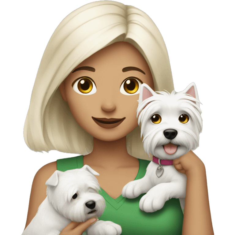 Girl with westie emoji