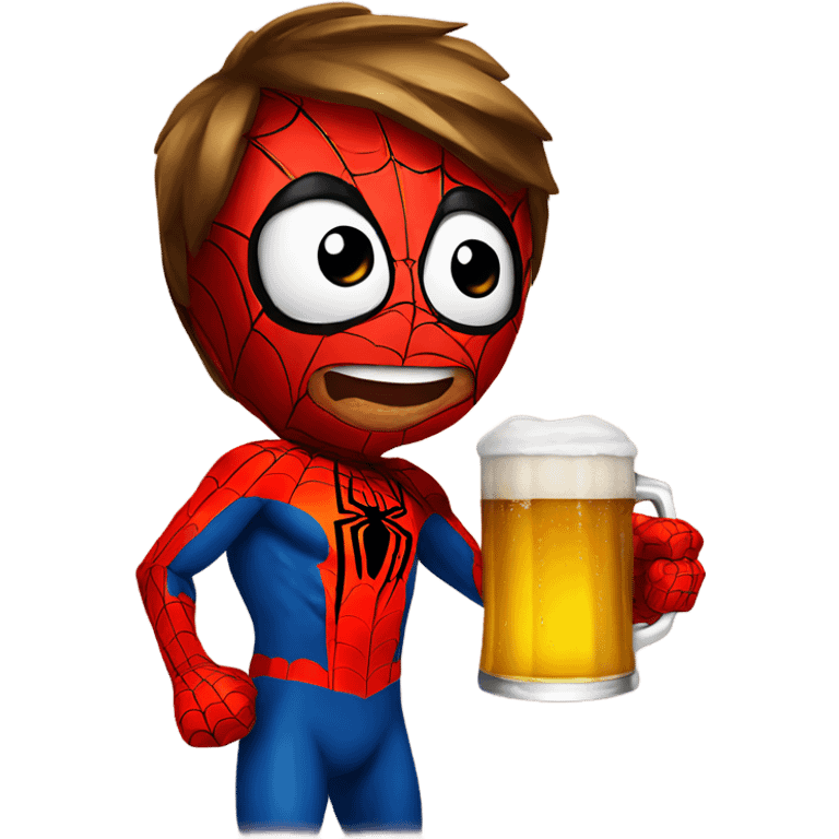 Spiderman that holds a beer  emoji