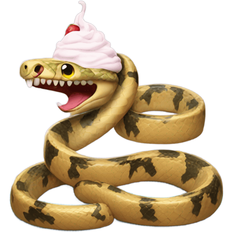 Snake with ice cream emoji