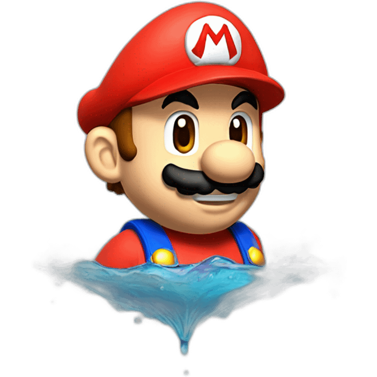 Mario qui bois de l'eau emoji