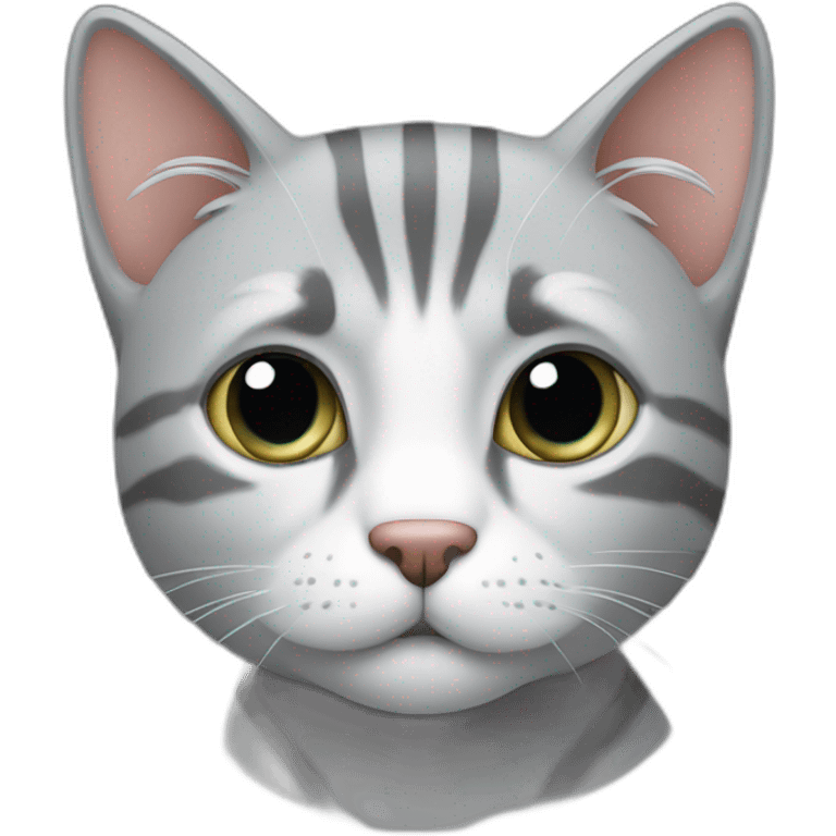 gato gris rayado emoji