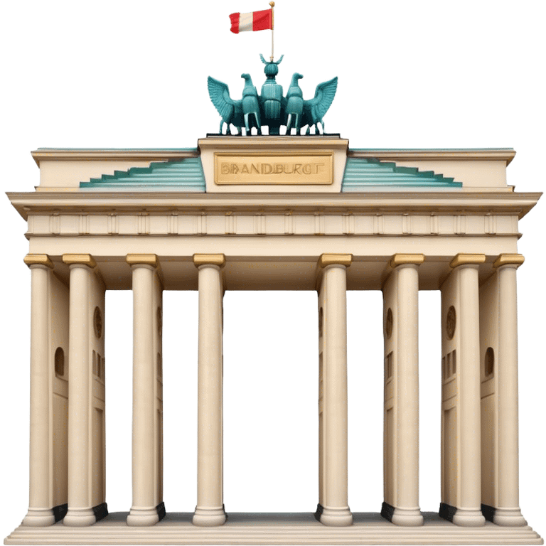 Cinematic Realistic Brandenburg Gate Landmark Emoji, depicted as the iconic neoclassical monument rendered with lifelike detail and dynamic, historic lighting. emoji