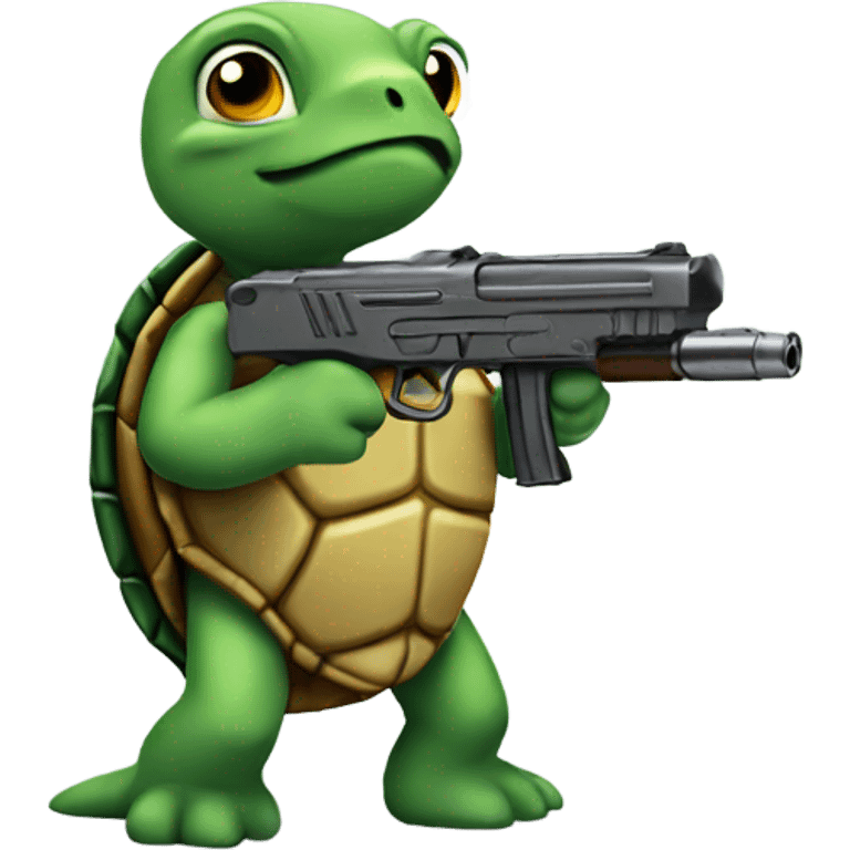 Turtle with a gun  emoji