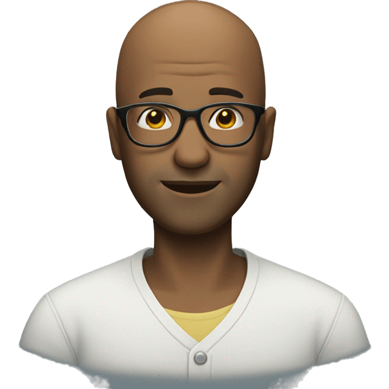 Man with glasses bald  emoji