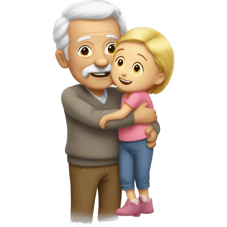 Grandpa huggings with little girl emoji