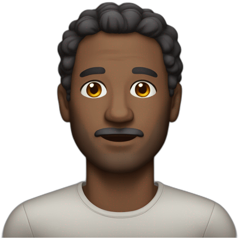 dark-skinned Spanish man without beard and mustache, 50 years old emoji