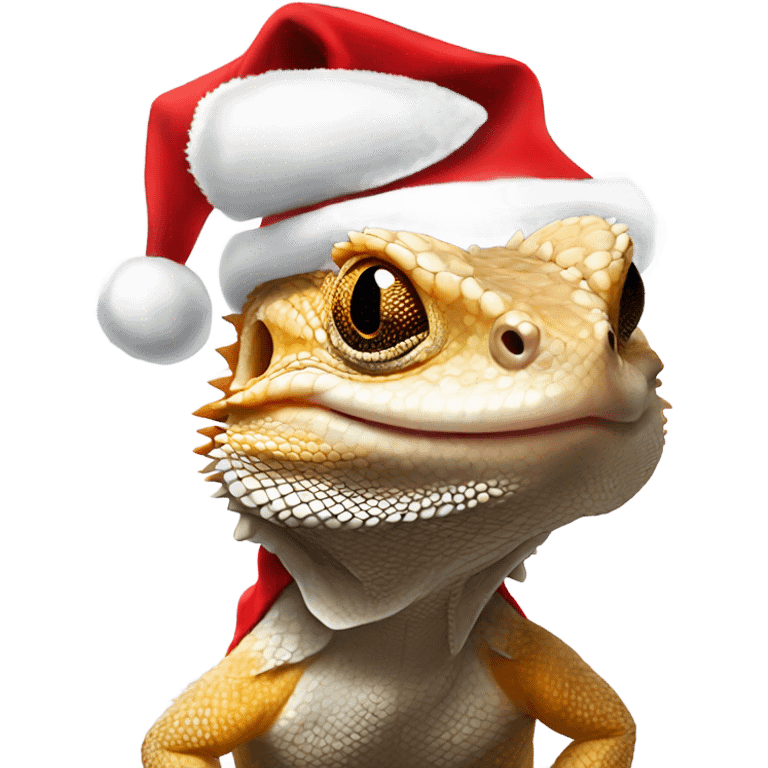 bearded dragon with santa hat emoji