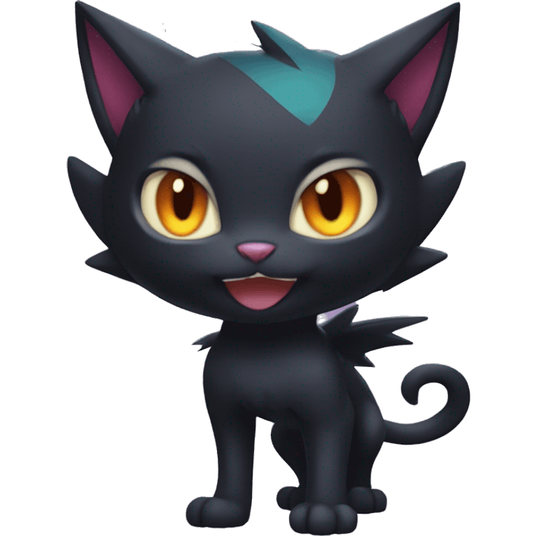 Cool Cute Edgy Black Dark Chibi Cat-Noibat-Noivern-Litten-Pokémon-Fakémon-hybrid emoji