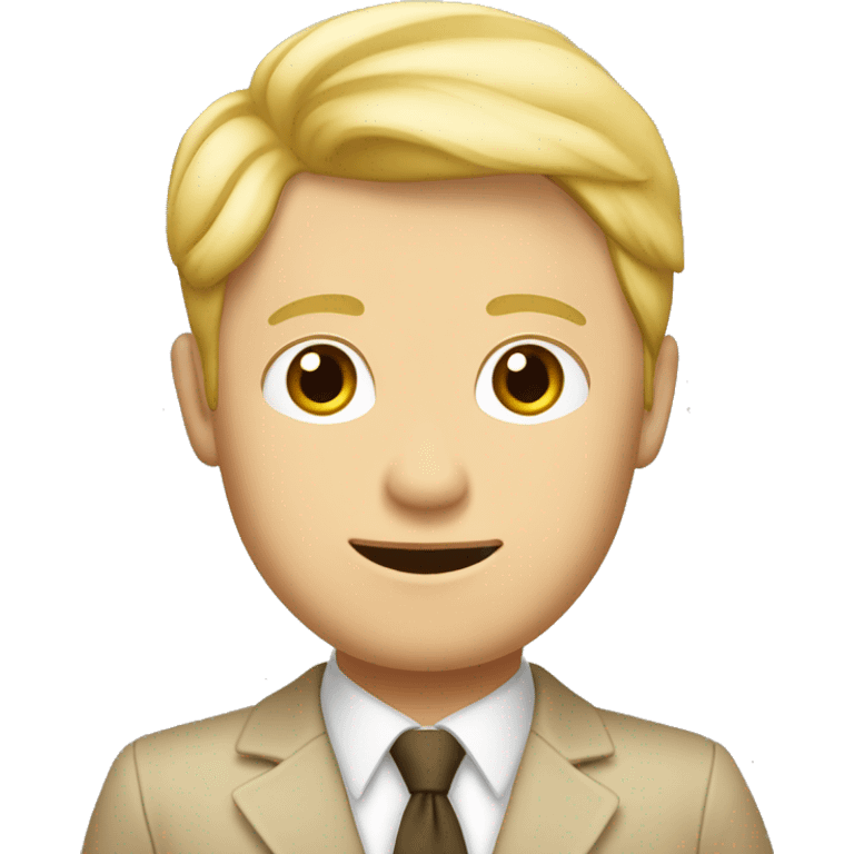 Un seul homme blond, en costume trois pièces de couleur beige emoji