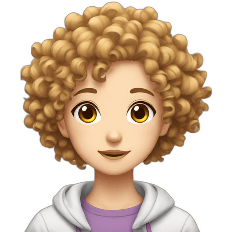 curly hair anime girl emoji