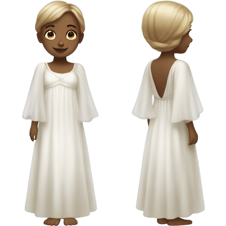 dreamy child in white dress emoji