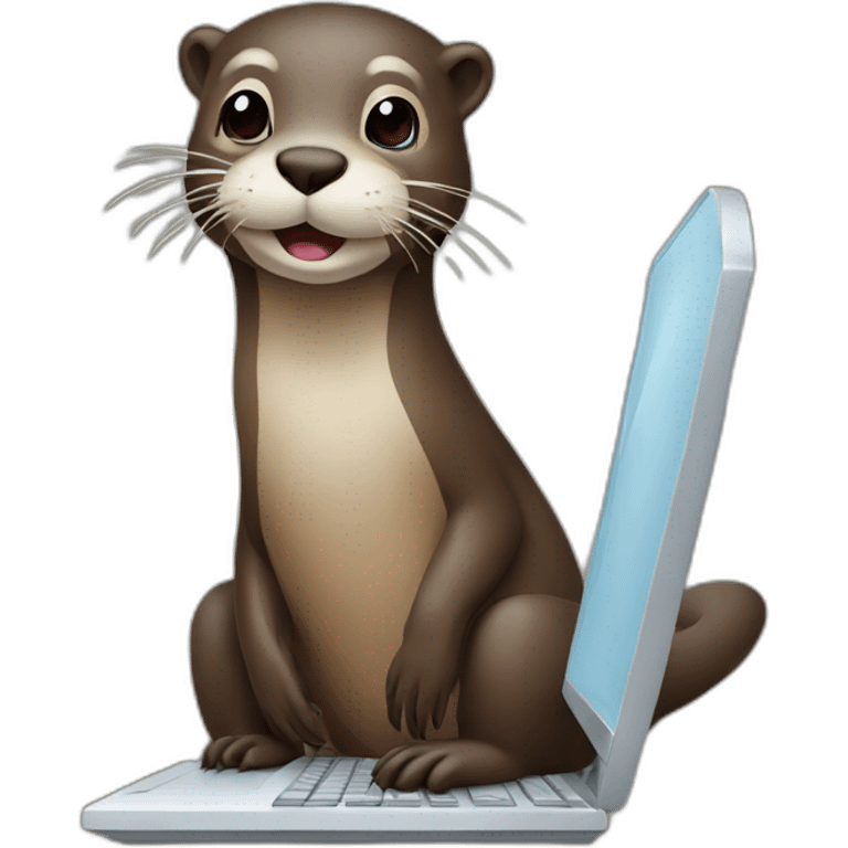 otter on computer emoji