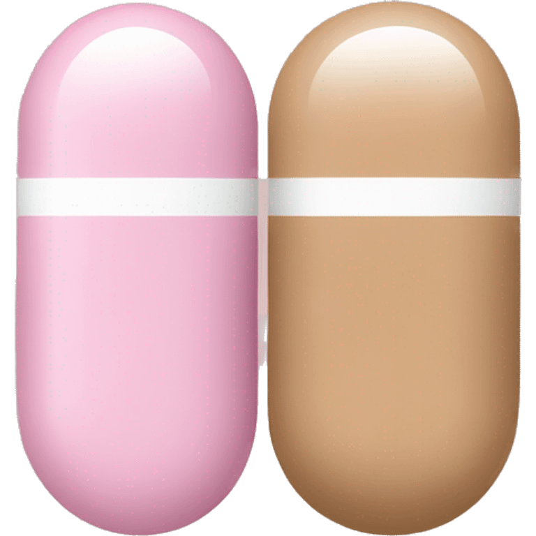 Half light brown and half light pink pill emoji