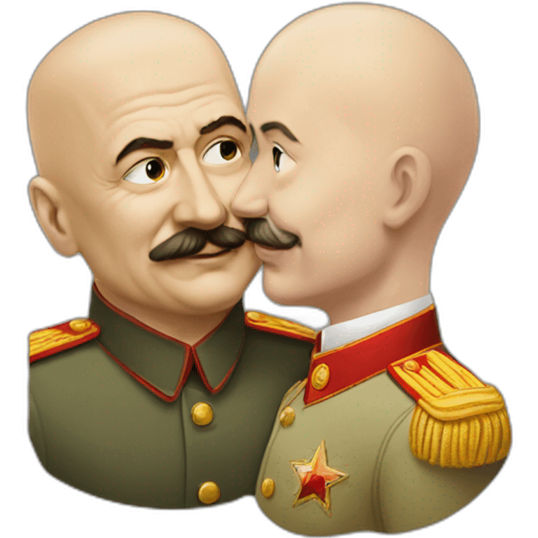 stalin kisses Lenin's bald head from behind emoji