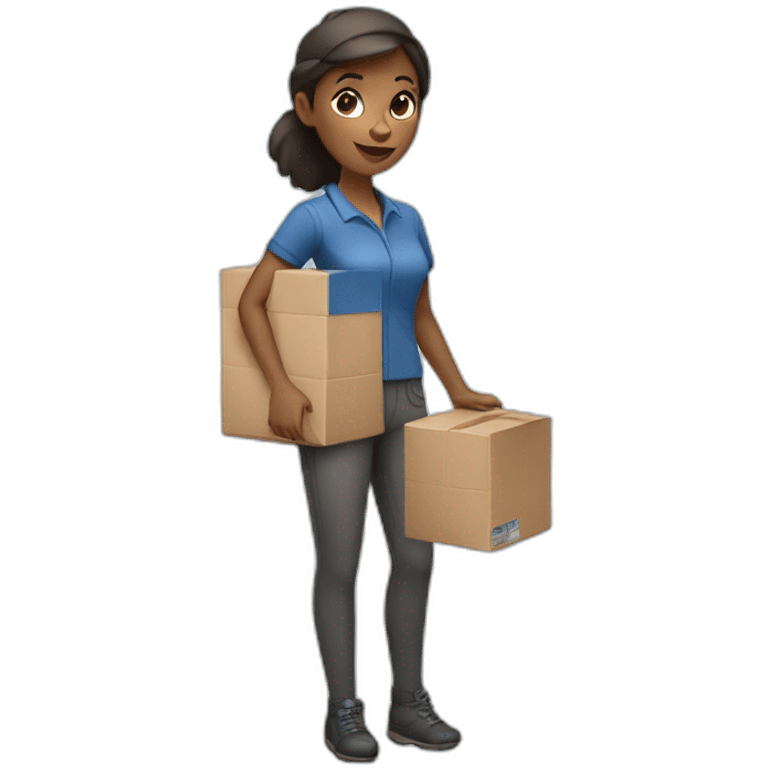 Delivery girl holding a package  emoji