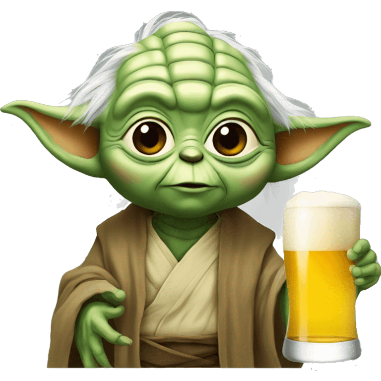 Yoda avec une bière emoji