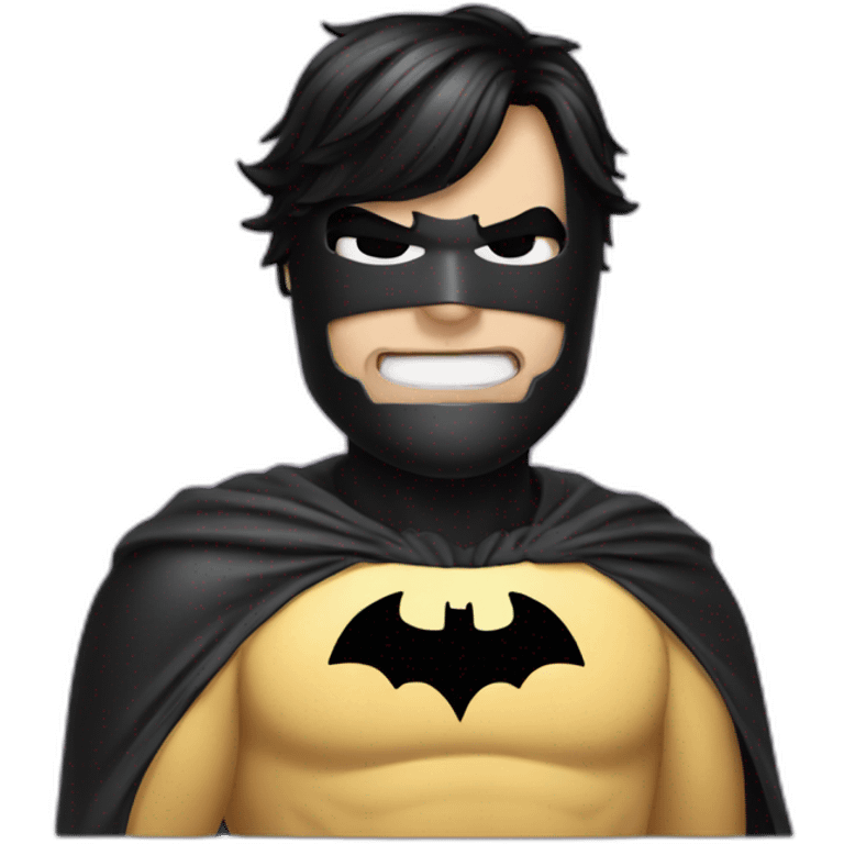 fat batman in mask black hair emoji