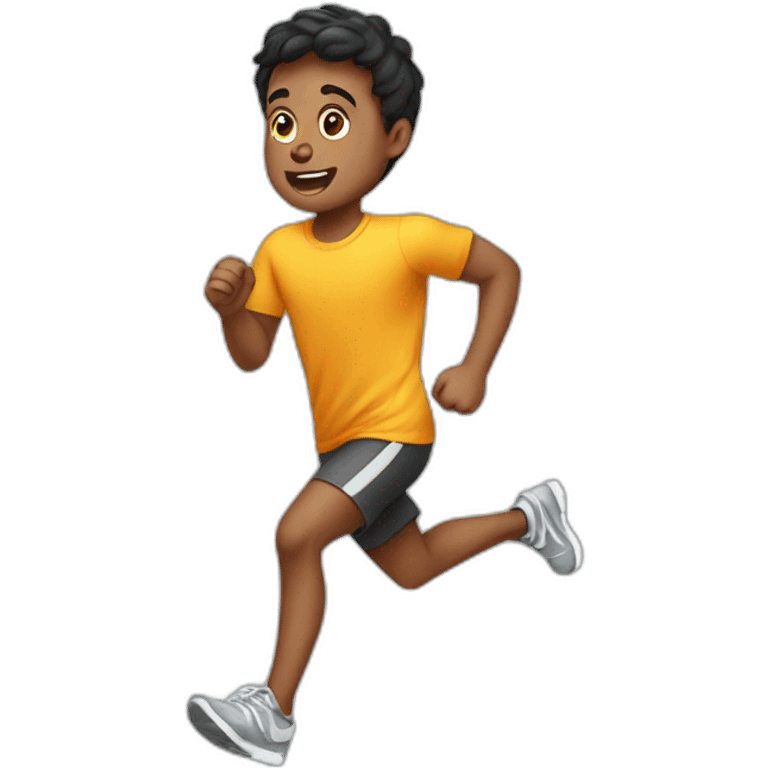 A boy jogging backwards emoji