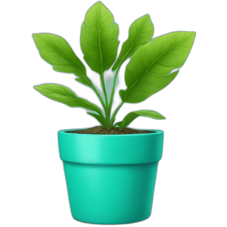 Plant in turquoise pot emoji