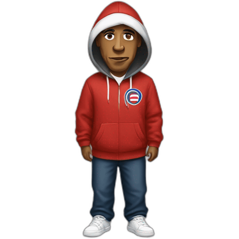 fullbody barack obama wearing supreme hoodie emoji