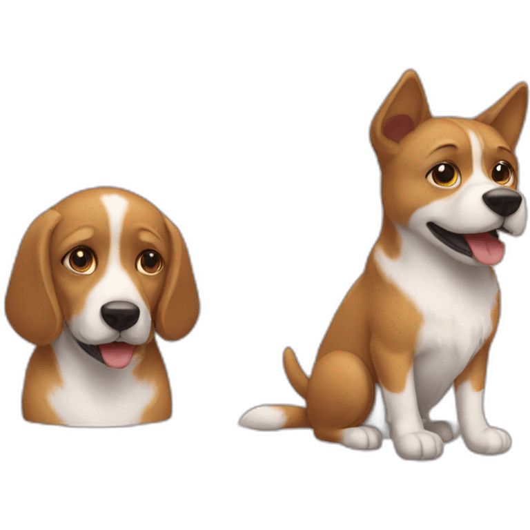 Chat avec un chien emoji