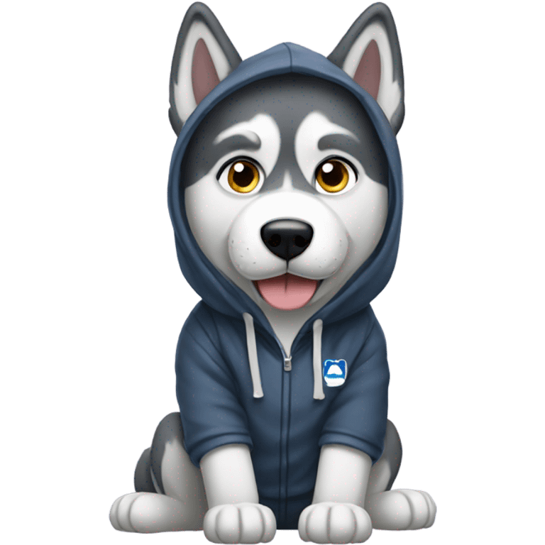 Husky wearing a hoodie emoji