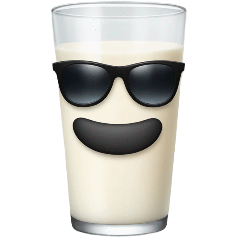 Glass of milk with sunglasses emoji