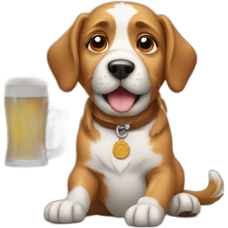 Dog with beer emoji