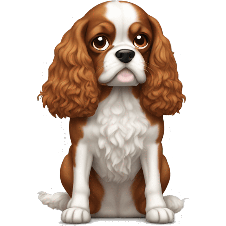 Cavalier dog pooping emoji