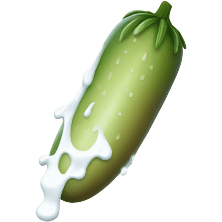 Light brown cucumber with white paint dripping  emoji