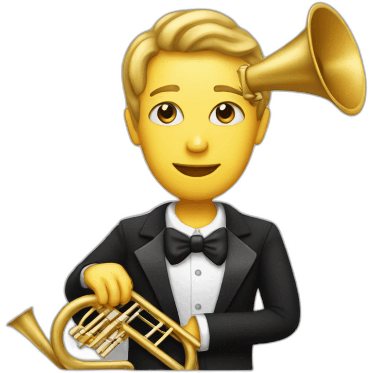 Classical Trombone player in a tuxedo emoji