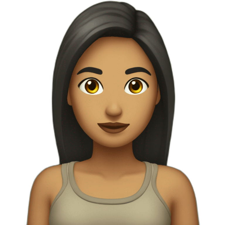 Chica morena en el bosque emoji