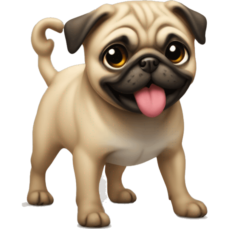 perro pug lanzando besos emoji