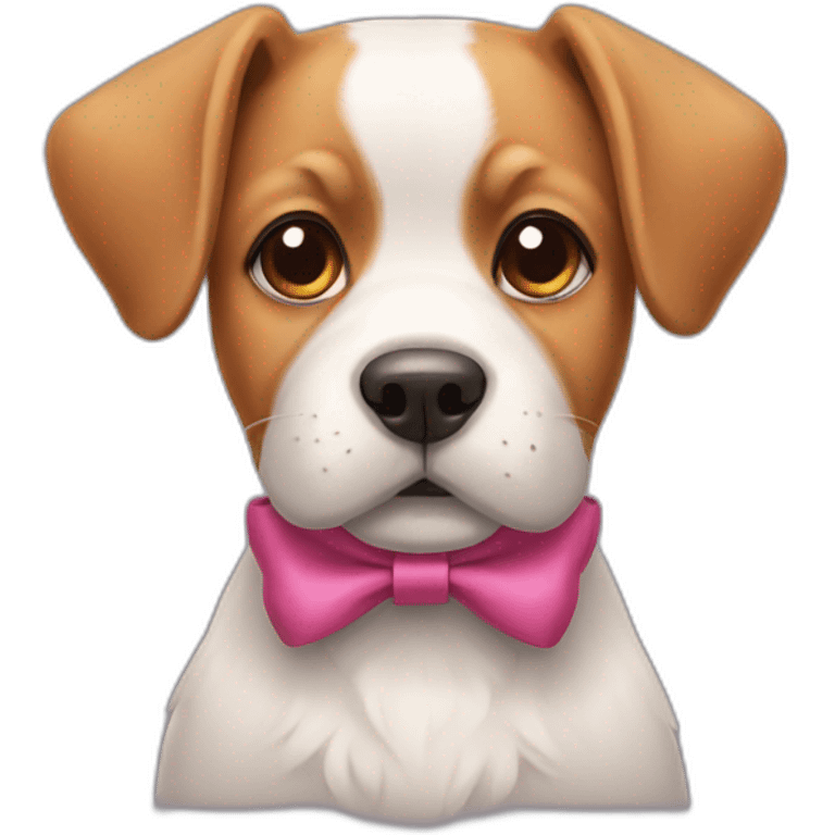 Dog wearing a bow emoji