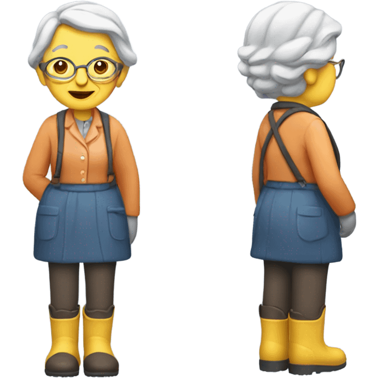 Old lady with rubber boots  emoji