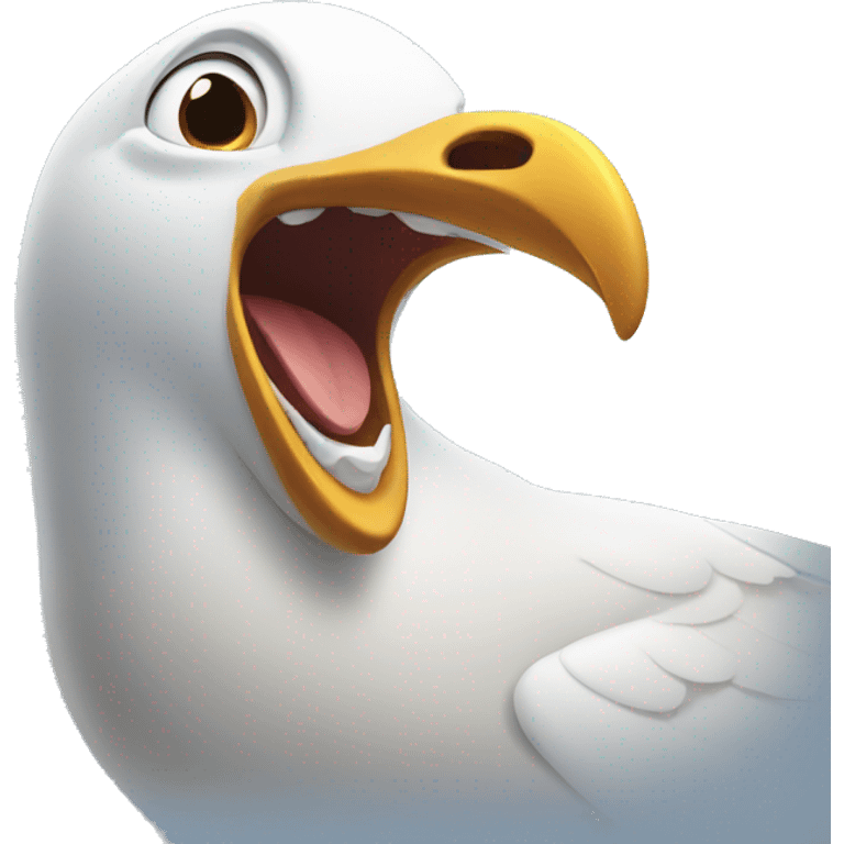 Seagull laughing emoji