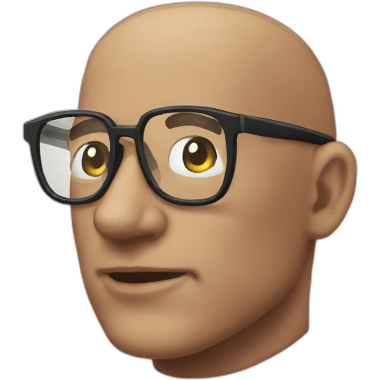 bald man glasses pixelart emoji