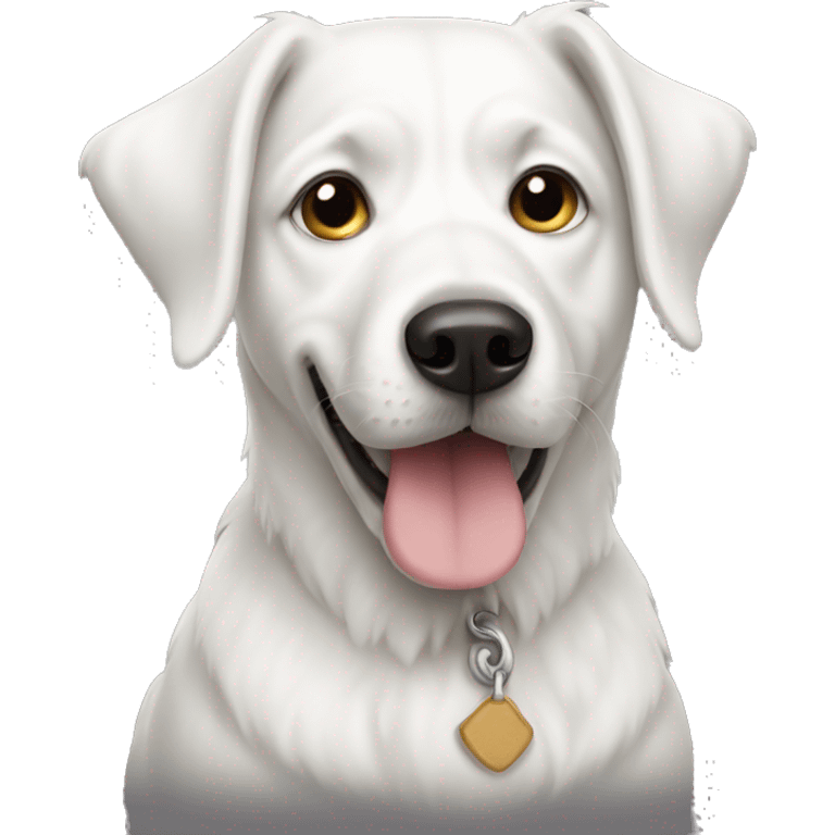 A white dog emoji