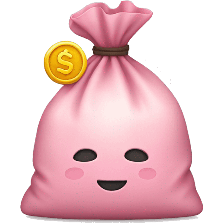 soft pink money bag emoji