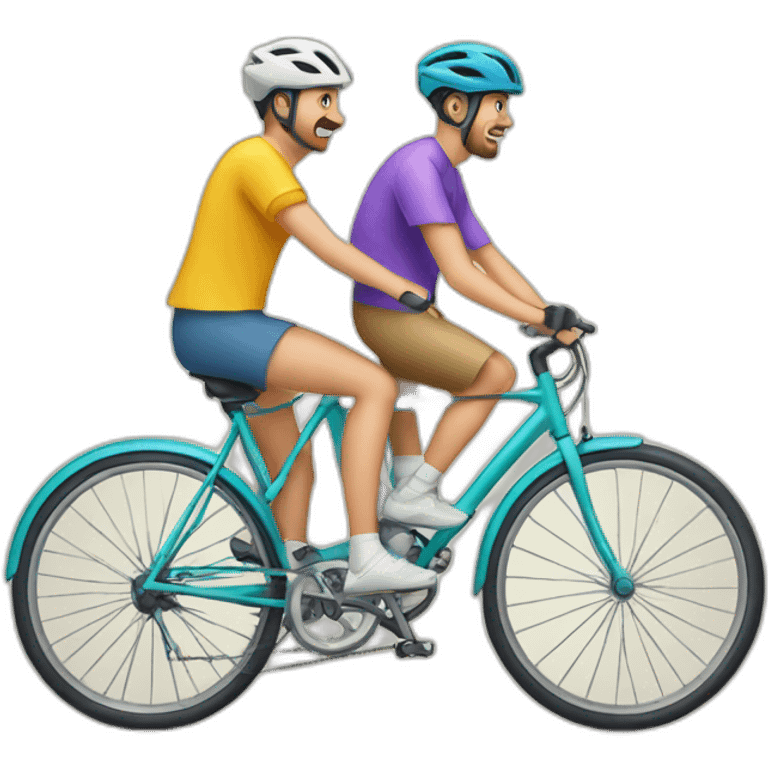 Bicicleta tandem colores emoji