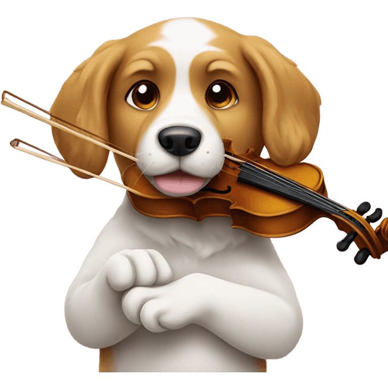 Dog playing violin emoji