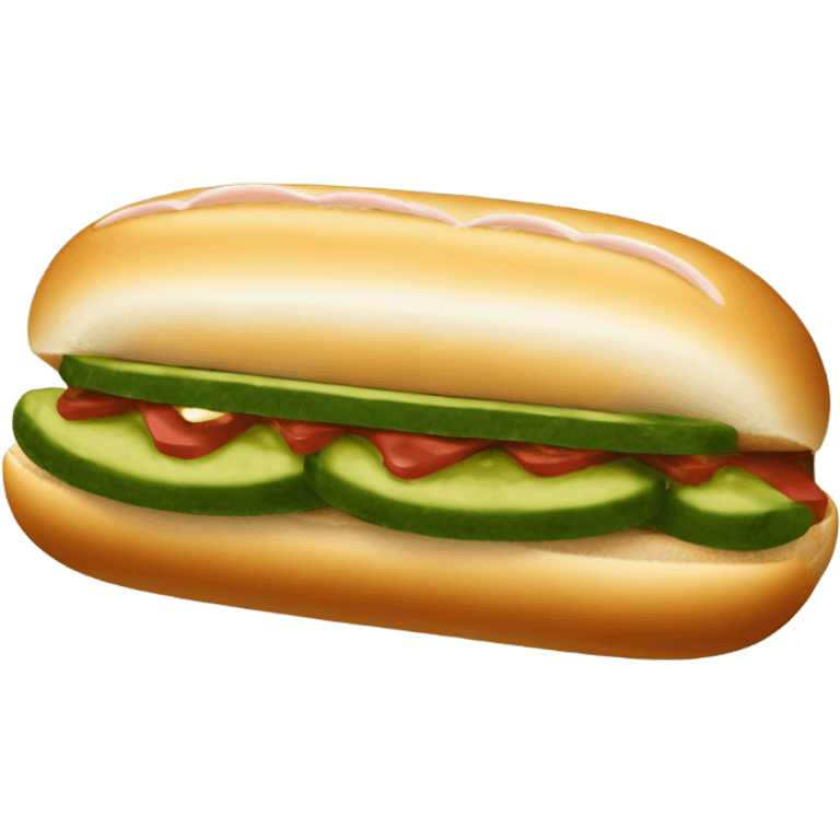 A pickle on hot dog bun emoji