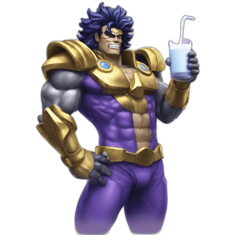 Star platinum drinking thick milk emoji