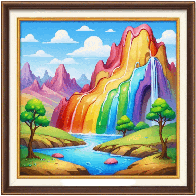 melting rainbow paint renaissance landscape emoji