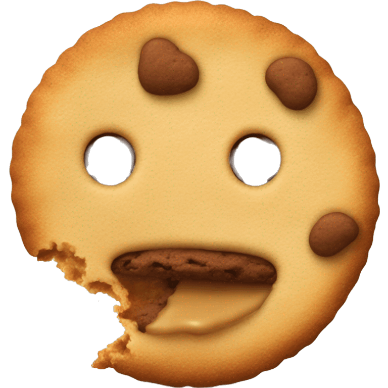 cookie with a bite taken out of it, snickerdoodle emoji