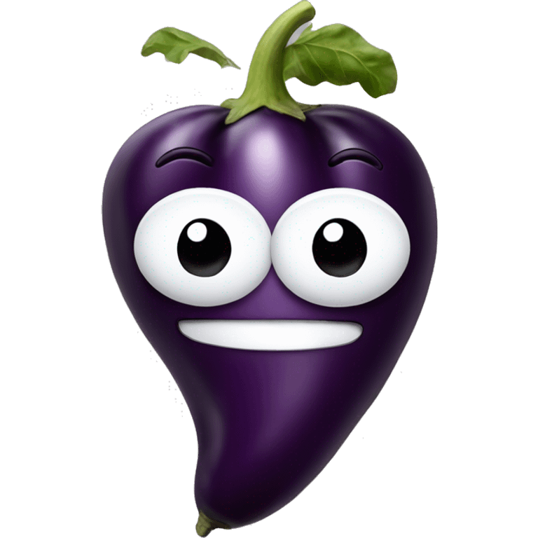 smiley mangeant une aubergine emoji