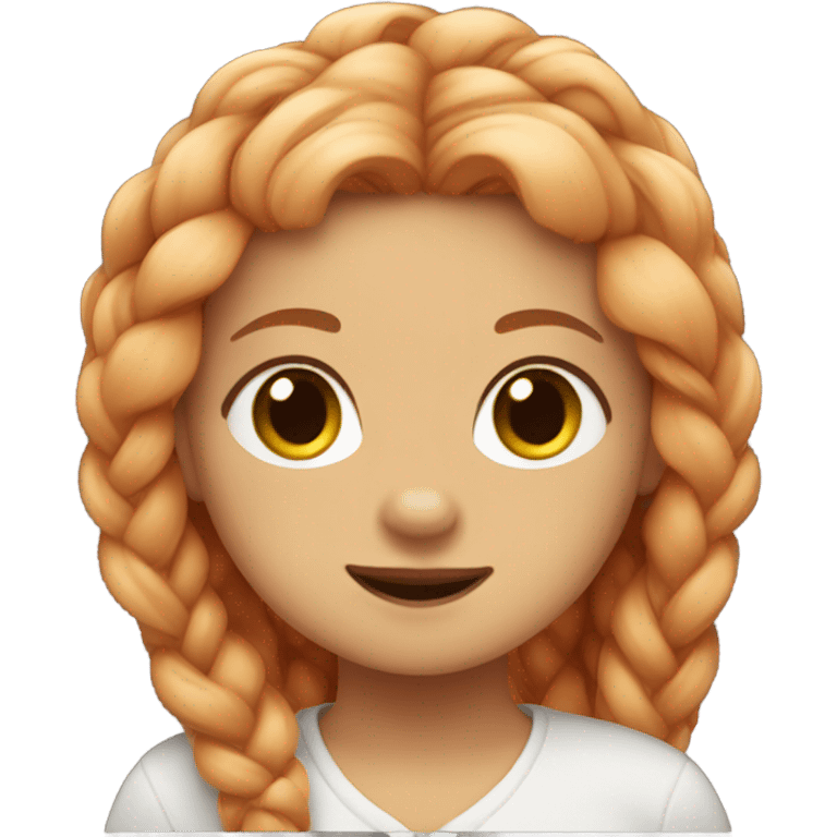 Ginger girl with braided hair and black spitz emoji