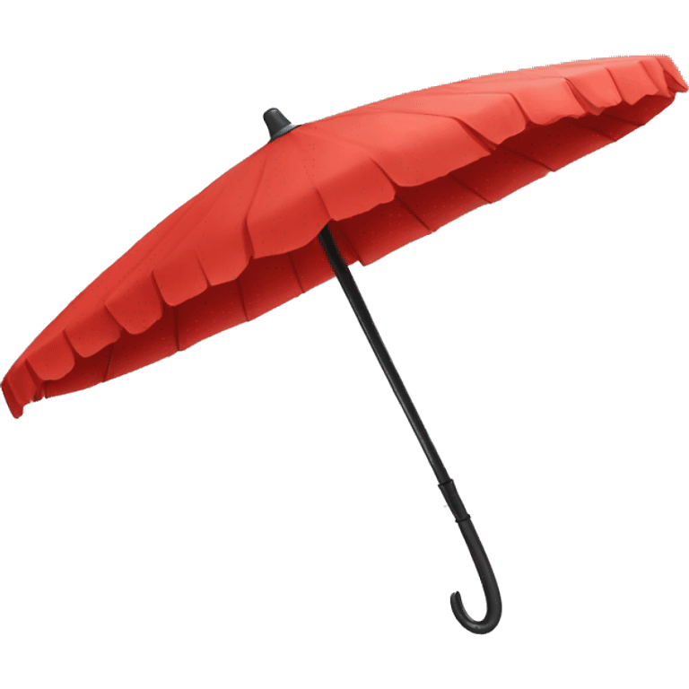 closed red parasol with black handle  emoji