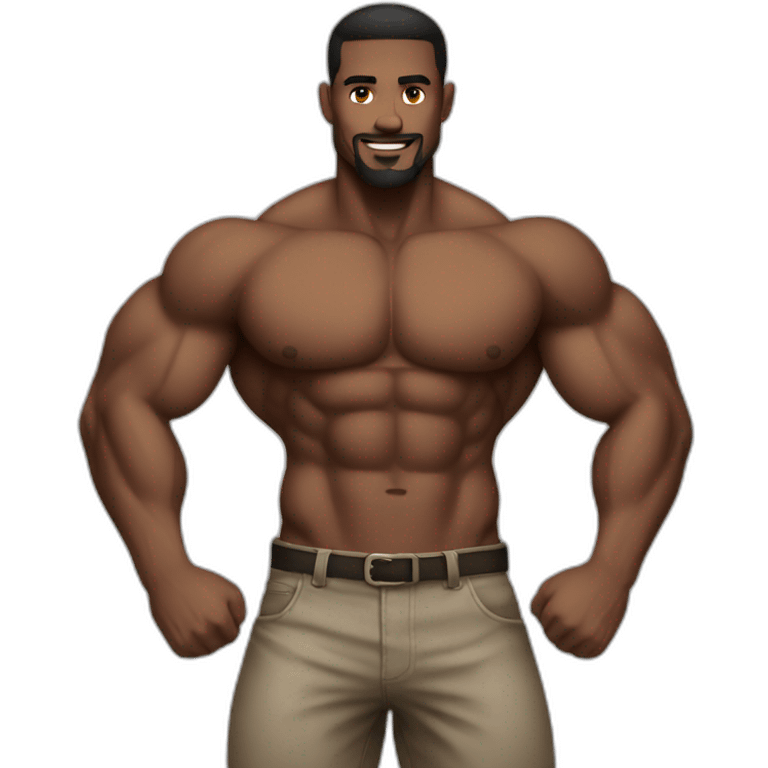 muscular guy black emoji